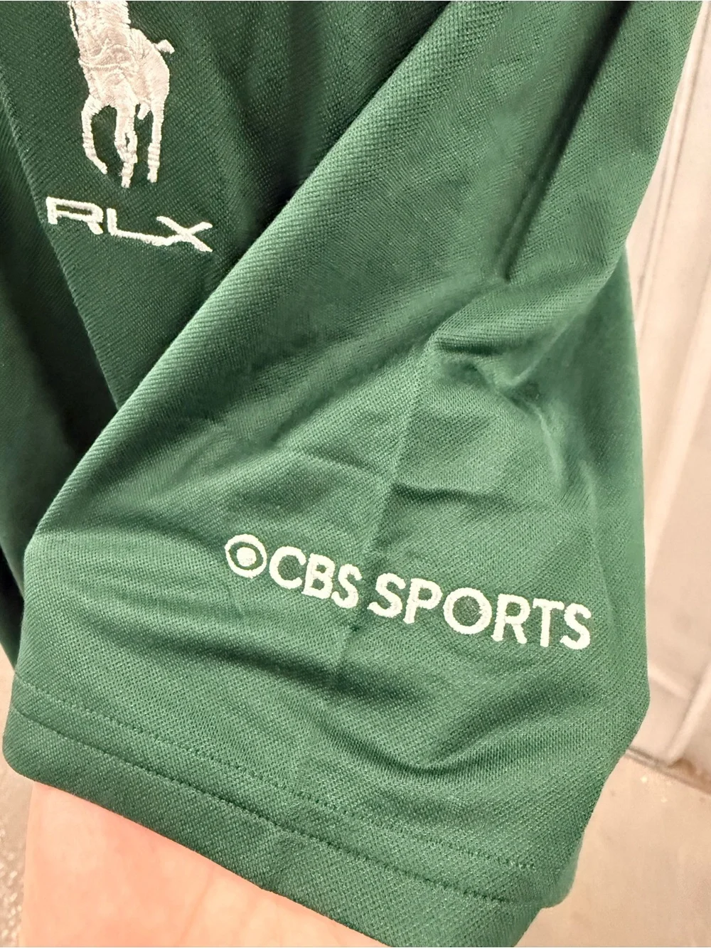 Ralph Lauren RLX Men's Dark Green Polo with White CBS Sports Logo